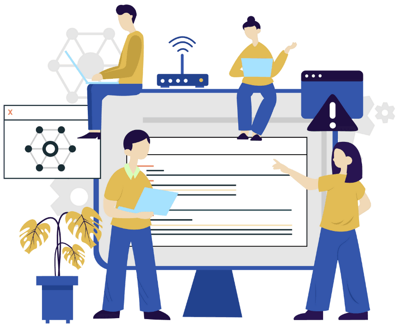 Entwicklerteam arbeitet an einer App mit Sense-Cube-Integration