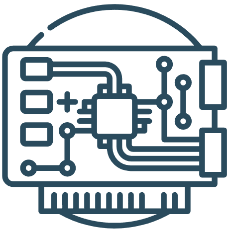 Nahaufnahme einer Leiterplatte mit Mikrocontroller