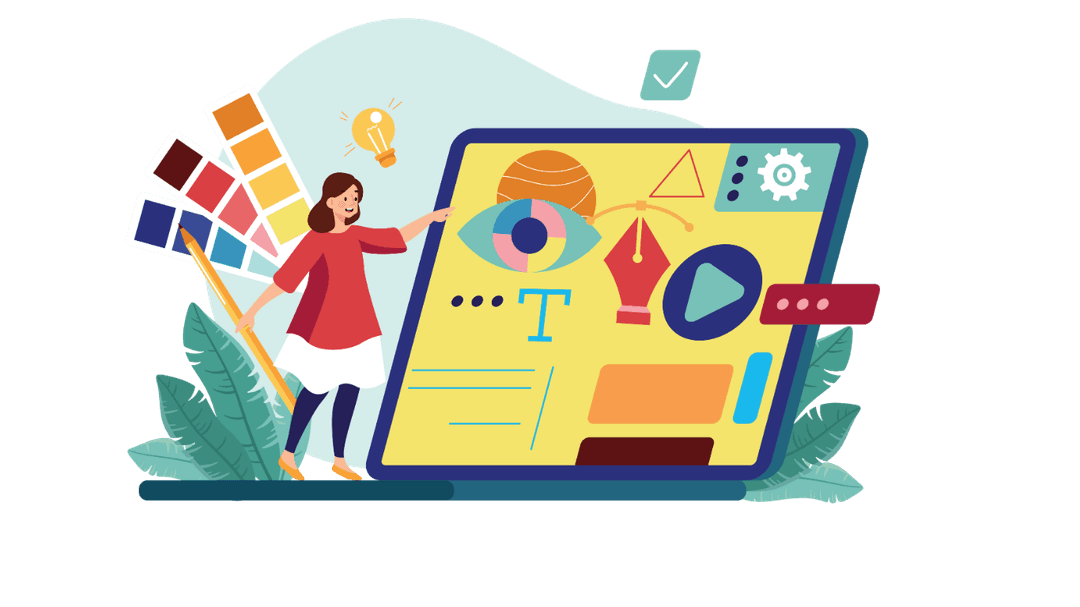 Ein Designer erstellt eine farbenfrohe und interaktive Animation für eine Lern-App